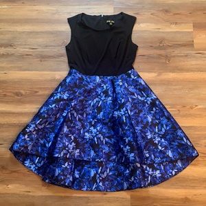 Black and blue dress